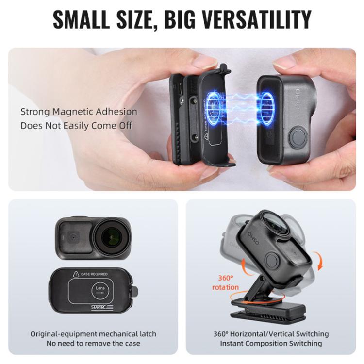 For DJI Osmo Nano STARTRC Backpack Clip Adjustable Action Camera Clamp Quick-Release Mount, Backpack Clip For DJI Osmo Nano