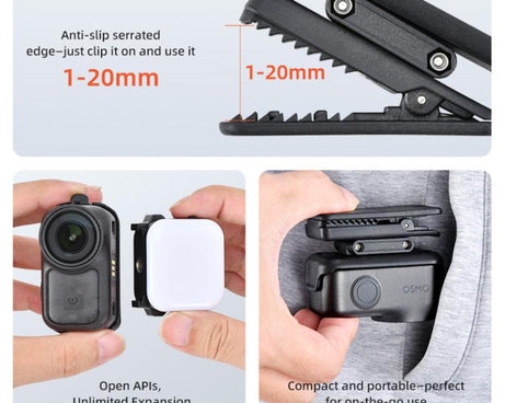 For DJI Osmo Nano STARTRC Backpack Clip Adjustable Action Camera Clamp Quick-Release Mount, Backpack Clip For DJI Osmo Nano