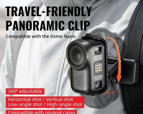 For DJI Osmo Nano STARTRC Backpack Clip Adjustable Action Camera Clamp Quick-Release Mount, Backpack Clip For DJI Osmo Nano