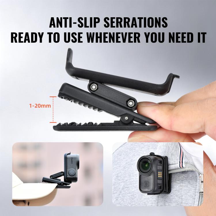 For DJI Osmo Nano STARTRC Backpack Clip V2 Adjustable Action Camera Clamp Quick-Release Mount, Backpack Clip V2 For DJI Osmo Nano