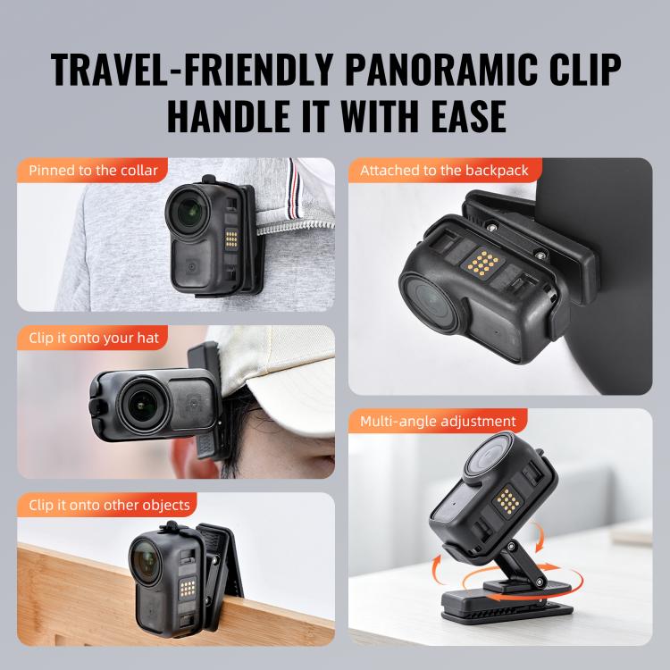For DJI Osmo Nano STARTRC Backpack Clip V2 Adjustable Action Camera Clamp Quick-Release Mount, Backpack Clip V2 For DJI Osmo Nano