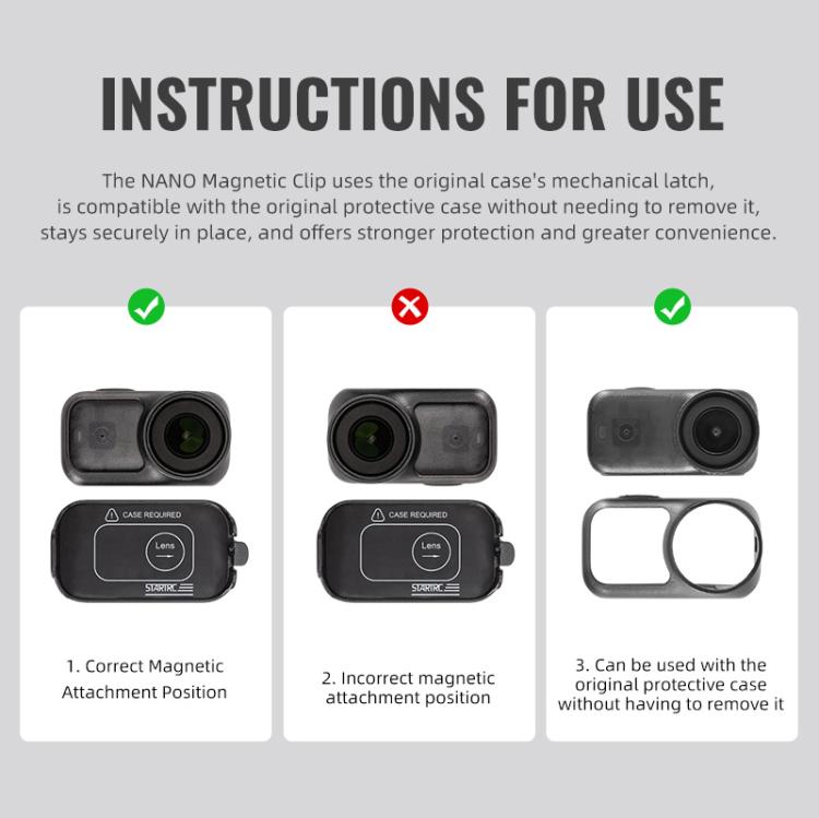 For DJI Osmo Nano STARTRC Backpack Clip V2 Adjustable Action Camera Clamp Quick-Release Mount, Backpack Clip V2 For DJI Osmo Nano