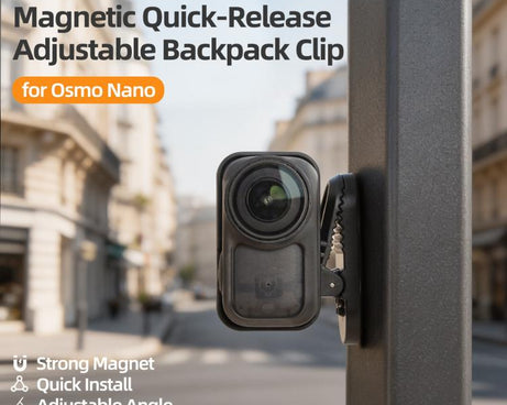 For DJI Osmo Nano Sunnylife Magnetic Backpack Clip Adjustable Action Camera Clamp Quick-Release Mount, ON-MJ244 For DJI Osmo Nano