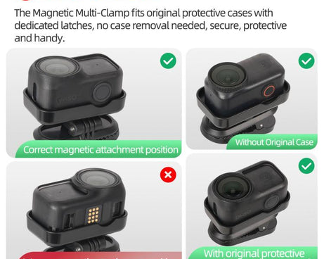 For DJI Osmo Nano Sunnylife Magnetic Backpack Clip Adjustable Action Camera Clamp Quick-Release Mount, ON-MJ244 For DJI Osmo Nano