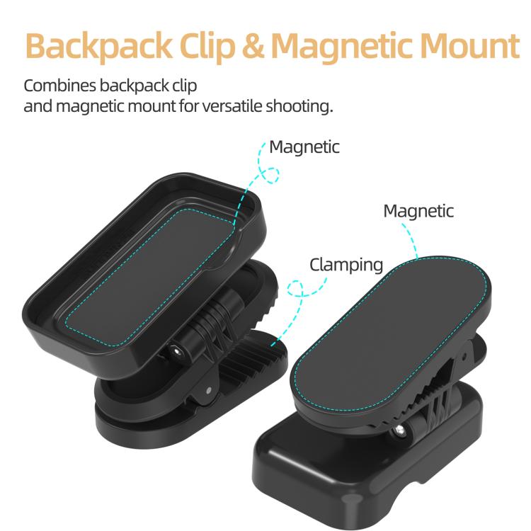 For DJI Osmo Nano Sunnylife Magnetic Backpack Clip Adjustable Action Camera Clamp Quick-Release Mount, ON-MJ244 For DJI Osmo Nano