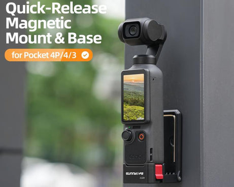 For DJI Osmo Pocket 4P Sunnylife Quick-Release Magnetic Mount Tabletop Base Bracket Angles Adjustable Stand, OP4-ZJ229