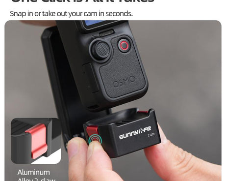 For DJI Osmo Pocket 4P Sunnylife Quick-Release Magnetic Mount Tabletop Base Bracket Angles Adjustable Stand, OP4-ZJ229