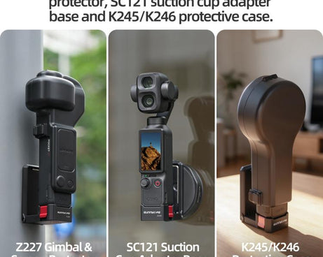 For DJI Osmo Pocket 4P Sunnylife Quick-Release Magnetic Mount Tabletop Base Bracket Angles Adjustable Stand, OP4-ZJ229