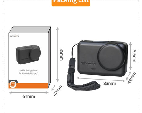 Sunnylife Portable Protective Cover Shock-proof Dust-proof Storage Box with Lanyard for DJI Osmo Action 6 / 5 Pro / 4 / 3, For DJI Osmo Action 6 / 5 Pro / 4 / 3
