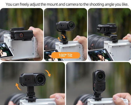 For DJI Osmo Nano 360 Rotation Adjustable Cold Shoe Vertical-Horizontal Adapter Mount Protective Frame Mounting Brackets Housing Cover, For DJI Osmo Nano