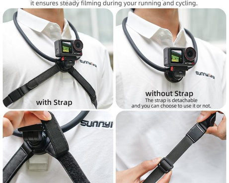 Sunnylife Magnetic POV Neck Mount Hand Free Video Vlog Neck Adjustable Selfie Holder with Body Strap For DJI Osmo 360 / Action 5 Pro / 4 / 3 / 2, For DJI Osmo 360 / Action 5 Pro / 4 / 3 / 2
