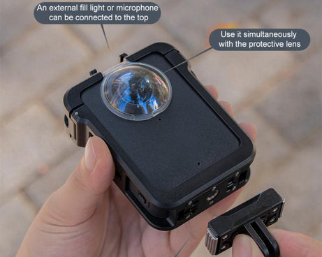 For DJI Osmo 360 PC Plastic Cage Frame with Cold Shoe