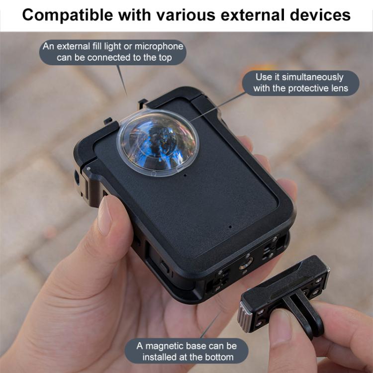 For DJI Osmo 360 PC Plastic Cage Frame with Cold Shoe