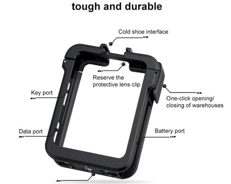 For DJI Osmo 360 PC Plastic Cage Frame with Cold Shoe