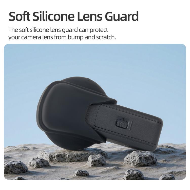 For DJI Osmo 360 Sunnylife Silicone Lens Cap Protective Cover Lens Protector