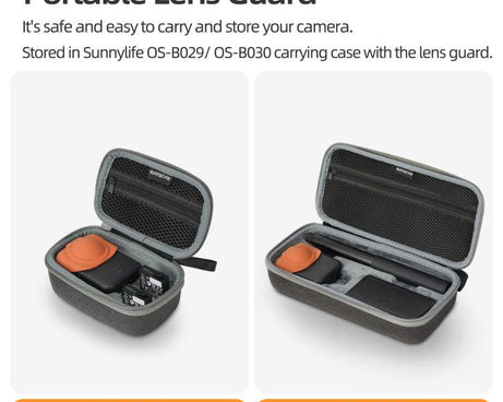 For DJI Osmo 360 Sunnylife Silicone Lens Cap Protective Cover Lens Protector