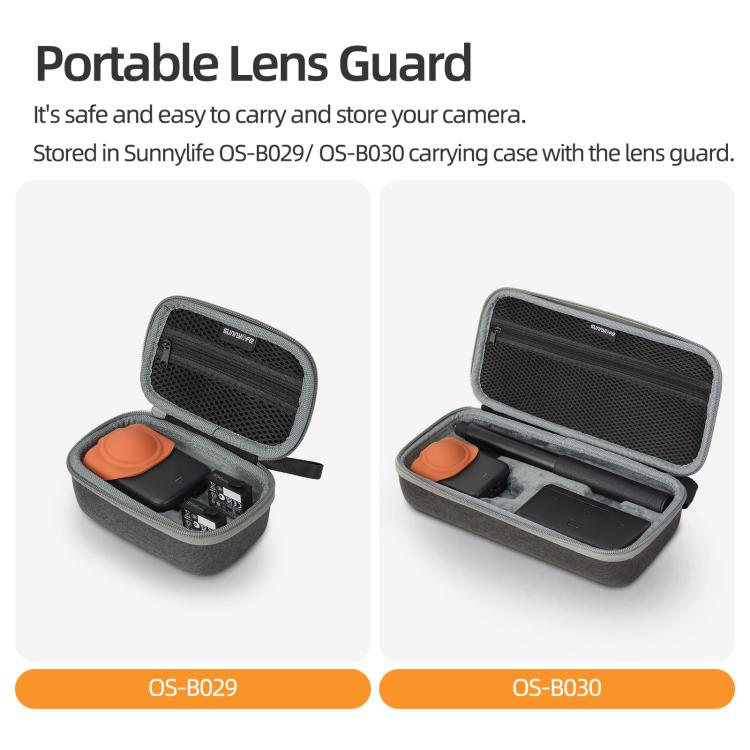 For DJI Osmo 360 Sunnylife Silicone Lens Cap Protective Cover Lens Protector