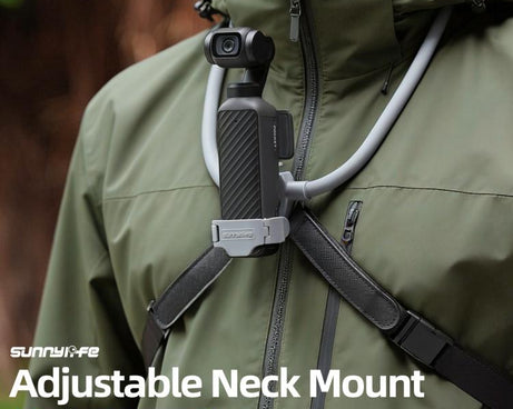 For DJI Osmo Pocket 4 / 3 Sunnylife Adjustable POV Neck Mount Hand Free Video Vlog Neck Selfie Holder with Body Strap