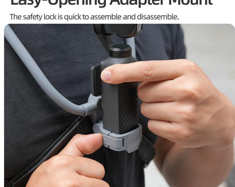 For DJI Osmo Pocket 4 / 3 Sunnylife Adjustable POV Neck Mount Hand Free Video Vlog Neck Selfie Holder with Body Strap