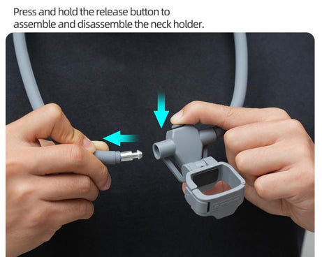 For DJI Osmo Pocket 4 / 3 Sunnylife Adjustable POV Neck Mount Hand Free Video Vlog Neck Selfie Holder with Body Strap