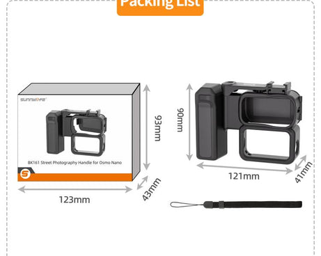 For DJI Osmo Nano Sunnylife Integrated Street Photography Handle Ergonomic Hand Grip Quick Release Shutter Handle, For DJI Osmo Nano