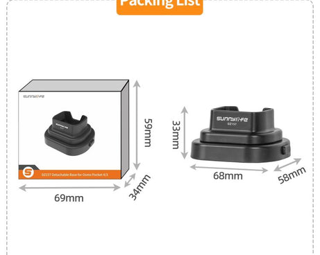 For DJI Osmo Pocket 4 / 3 Sunnylife Detachable Car & Desktop Base Stand Base Desktop Stabilizer Supporting Holder, OP4-DZ157