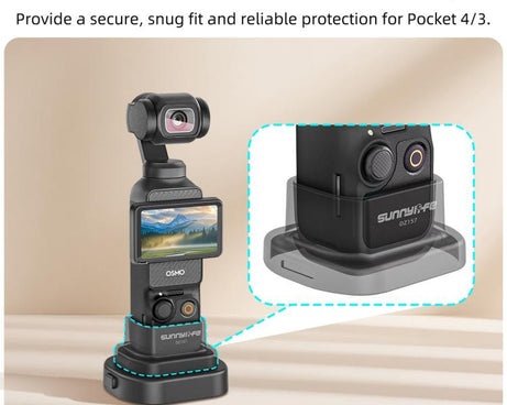 For DJI Osmo Pocket 4 / 3 Sunnylife Detachable Car & Desktop Base Stand Base Desktop Stabilizer Supporting Holder, OP4-DZ157