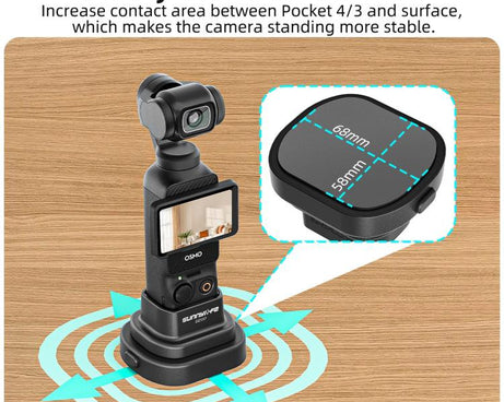For DJI Osmo Pocket 4 / 3 Sunnylife Detachable Car & Desktop Base Stand Base Desktop Stabilizer Supporting Holder, OP4-DZ157