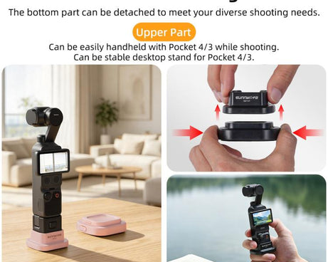 For DJI Osmo Pocket 4 / 3 Sunnylife Detachable Car & Desktop Base Stand Base Desktop Stabilizer Supporting Holder, OP4-DZ157