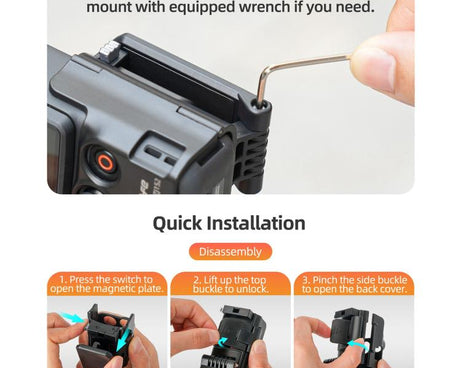 For DJI Osmo Pocket 4 / 3 Sunnylife Multifunctional Magnetic Mount Tabletop Base Bracket Angles Adjustable Stand, OP4-ZJ152