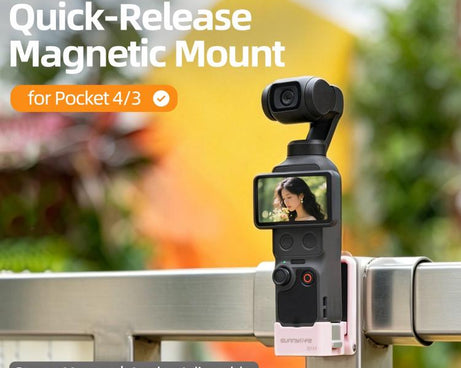 For DJI Osmo Pocket 4 / 3 Sunnylife Quick-Release Magnetic Mount Tabletop Base Plastic Bracket Angles Adjustable Stand, OP4-ZJ153