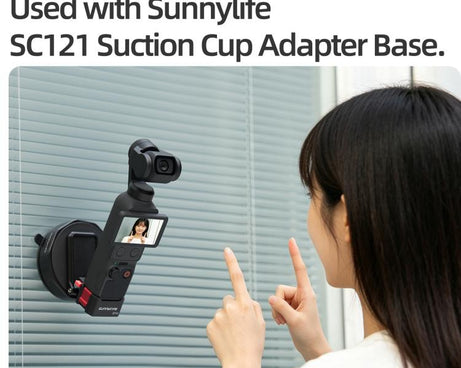 For DJI Osmo Pocket 4 / 3 Sunnylife Quick-Release Magnetic Mount Tabletop Base Plastic Bracket Angles Adjustable Stand, OP4-ZJ153