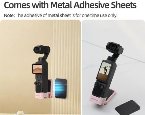 For DJI Osmo Pocket 4 / 3 Sunnylife Quick-Release Magnetic Mount Tabletop Base Plastic Bracket Angles Adjustable Stand, OP4-ZJ153