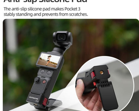 For DJI Osmo Pocket 4 / 3 Sunnylife Quick-Release Magnetic Mount Tabletop Base Plastic Bracket Angles Adjustable Stand, OP4-ZJ153