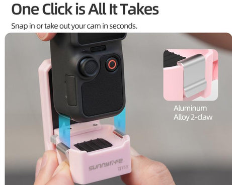 For DJI Osmo Pocket 4 / 3 Sunnylife Quick-Release Magnetic Mount Tabletop Base Plastic Bracket Angles Adjustable Stand, OP4-ZJ153