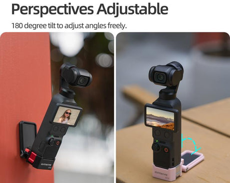 For DJI Osmo Pocket 4 / 3 Sunnylife Quick-Release Magnetic Mount Tabletop Base Plastic Bracket Angles Adjustable Stand, OP4-ZJ153