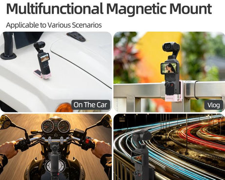 For DJI Osmo Pocket 4 / 3 Sunnylife Quick-Release Magnetic Mount Tabletop Base Plastic Bracket Angles Adjustable Stand, OP4-ZJ153