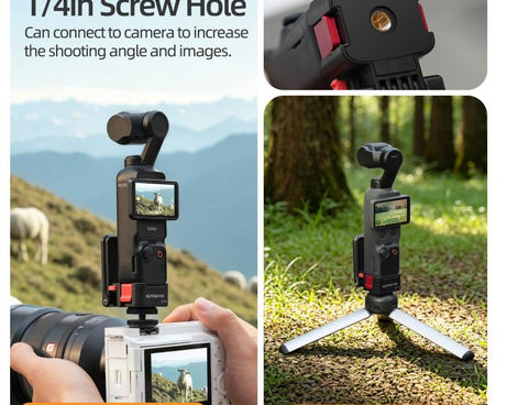 For DJI Osmo Pocket 4 / 3 Sunnylife Quick-Release Magnetic Mount Tabletop Base Plastic Bracket Angles Adjustable Stand, OP4-ZJ153