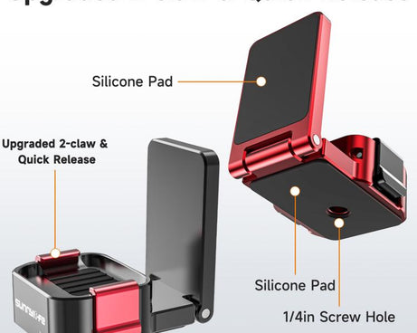 For DJI Osmo Pocket 4 / 3 Sunnylife Metal Quick-Release Magnetic Mount Tabletop Base Bracket Angles Adjustable Stand, OP4-ZJ154