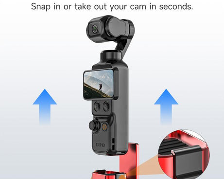 For DJI Osmo Pocket 4 / 3 Sunnylife Metal Quick-Release Magnetic Mount Tabletop Base Bracket Angles Adjustable Stand, OP4-ZJ154