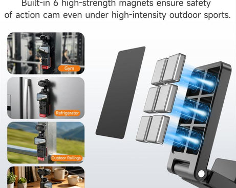 For DJI Osmo Pocket 4 / 3 Sunnylife Metal Quick-Release Magnetic Mount Tabletop Base Bracket Angles Adjustable Stand, OP4-ZJ154