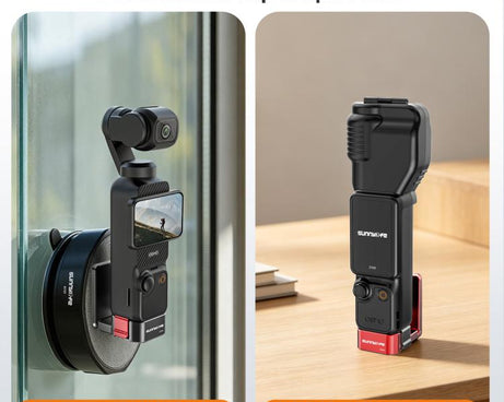 For DJI Osmo Pocket 4 / 3 Sunnylife Metal Quick-Release Magnetic Mount Tabletop Base Bracket Angles Adjustable Stand, OP4-ZJ154