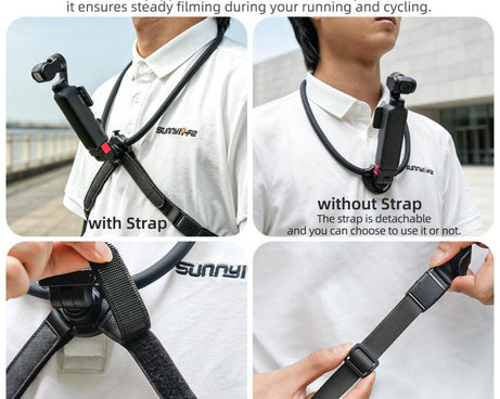 Sunnylife Magnetic POV Neck Mount Hand Free Video Vlog Neck Adjustable Selfie Holder with Body Strap For DJI Osmo Pocket 4P / 4 / 3, For DJI Osmo Pocket 4P / 4 / 3