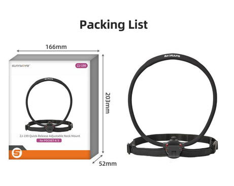 Sunnylife Magnetic POV Neck Mount Hand Free Video Vlog Neck Adjustable Selfie Holder with Body Strap For DJI Osmo Pocket 4P / 4 / 3, For DJI Osmo Pocket 4P / 4 / 3