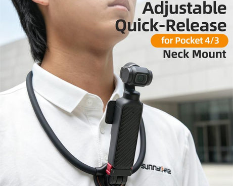 Sunnylife Magnetic POV Neck Mount Hand Free Video Vlog Neck Adjustable Selfie Holder with Body Strap For DJI Osmo Pocket 4P / 4 / 3, For DJI Osmo Pocket 4P / 4 / 3