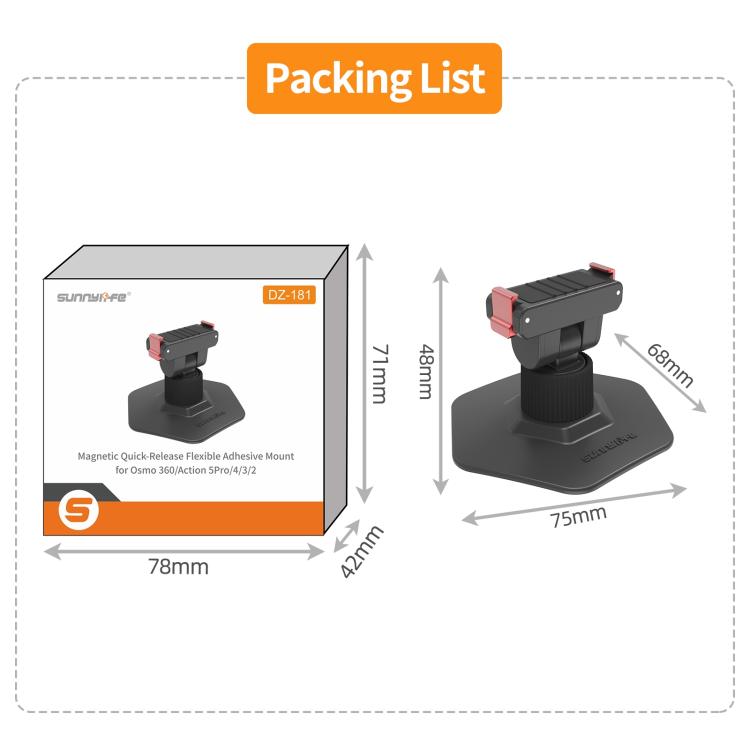 Sunnylife Magnetic Flexible Adhesive Helmet Mount Base Quick-Release Action Camera Holder For DJI Osmo 360 / Action 5 Pro / 4 / 3 / 2, For DJI Osmo 360 / Action 5 Pro / 4 / 3 / 2
