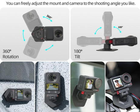 Sunnylife Magnetic Flexible Adhesive Helmet Mount Base Quick-Release Action Camera Holder For DJI Osmo 360 / Action 5 Pro / 4 / 3 / 2, For DJI Osmo 360 / Action 5 Pro / 4 / 3 / 2
