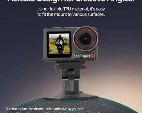Sunnylife Magnetic Flexible Adhesive Helmet Mount Base Quick-Release Action Camera Holder For DJI Osmo 360 / Action 5 Pro / 4 / 3 / 2, For DJI Osmo 360 / Action 5 Pro / 4 / 3 / 2