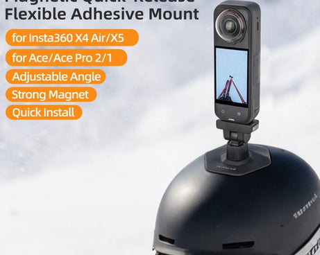 Sunnylife Magnetic Flexible Adhesive Helmet Mount Base Quick-Release Action Camera Holder For Insta360 X4 Air / X5 / Ace / Ace Pro 2 / 1, For Insta360 X4 Air / X5 / Ace / Ace Pro 2 / 1