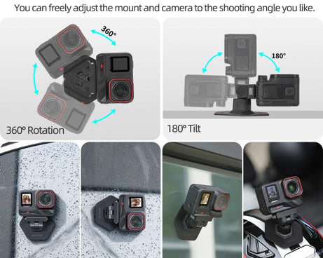 Sunnylife Magnetic Flexible Adhesive Helmet Mount Base Quick-Release Action Camera Holder For Insta360 X4 Air / X5 / Ace / Ace Pro 2 / 1, For Insta360 X4 Air / X5 / Ace / Ace Pro 2 / 1